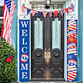 Miniatyrbild 5 av 5: 4 juli veranda skylt patriotisk amerikansk flagga, banderoll