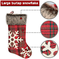 Miniatyrbillede 6 af 7: Rustik Buffalo Plaid Julestrømpe, Udsøgt Håndværk med Rent Håndsyet og Tredobbelt Lag Design, Til Dekoration af Pejs og Juletræ