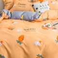 Miniatyrbilde 1 av 2: Hudvennlig Dynetrekk Tykk Polyester Myk Børstet Dynetrekk Dyne Sengetøy for Sovesal Soverom Gulrot 200x230cm