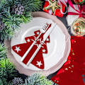 Miniatyrbild 6 av 7: Julgransbestickställ, anpassningsbart till olika storlekar på matbord, högkvalitativt filtmaterial för stabil placering och enkel åtkomst av dina