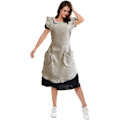 Miniatyrbilde 4 av 5: Retro Justerbar Rufflet Forkle med Lommer, Small til Plus Size L