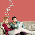 Miniatyrbillede 6 af 7: 30x Butterfly Kombination 3D Spejl Vægsticker Udgående
