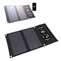 Miniatyrbillede 1 af 8: 15W Monokrystallinsk Solpanel Oplader Dobbelt USB Foldbar Solcelleopladning Pakke Udendørs Telefon Power Bank Sort