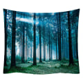 Miniatyrbillede 1 af 5: Nature Tapestry Misty Tree Tapestry Jungle Creek Psychedelic