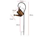 Miniatyrbilde 2 av 5: 1 stk Retro gammel bronse vanning LED solcellelamper med stativ, vannkannelys, dekorative lys for sti, gårdsplass, tre, plen