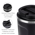 Miniatyrbilde 3 av 5: Termoskopp for kaffe på farten - lekkasikkert krus med lokk - gjenbrukbar kaffekopp - termoskopp for på farten miljøvennlig