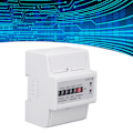 Miniatyrbillede 1 af 8: DC220V Enfase Energimåler Digital Display 4P 35mm Skinnemontering Elkraftmåler