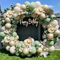 Miniatyrbild 2 av 8: Avokadogrön Temaballongset, 117 st Gröna Ballongbåge Kit för Pojke Födelsedagsfest, Baby Shower Dekoration, Djungelsafari Temafest, Bröllop