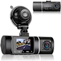 Miniatyrbillede 1 af 5: Dashcam bil dobbelt 1080P HD infrarød nattesyn bilkamera forreste interiør