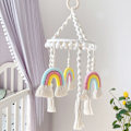 Miniatyrbild 3 av 5: Regnbåge Mobil Hängande Macrame Baby Mobil Regnbåge Spjälsäng Mobil