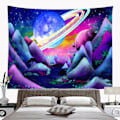 Miniatyrbild 5 av 5: Svart ljus gobeläng, UV-reaktion galax kosmisk planet glöd i t