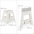 Miniatyrbild 4 av 5: Kompakt hopfällbar pall i plast för vuxna, robust hopfällbar pall i plast, halkfri hopfällbar pall för sovrum, kök, 39,5 cm (höjd), lättviktig