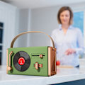 Miniatyrbillede 2 af 5: Grøn Udendørs Bluetooth Højttaler Bærbar Dekorativ Høj Lydkvalitet USB Sticks Support Retro Bluetooth Højttaler til Stue Kontor