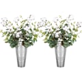 Miniatyrbilde 7 av 7: Galvaniserte veggplanter 2 sett metall hengende vase for landlig stil