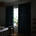 Pikkukuva 7 / 8: Piirrettyjen sinisten planeettojen polyesteriverhot Valonpitävät verhot Makuuhuoneen olohuoneeseen (1 kpl)
