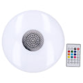 Miniatyrbilde 2 av 8: 24W E27 RGB Fargeskiftende Musikklampe med Fjernkontroll Smart Musikhøyttaler Taklampe 85‑265V