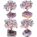 Miniatyrbilde 4 av 4: Naturlig Rosekvarts, Akvamarin og Amethyst Krystalltre med