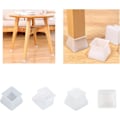 Miniatyrbild 5 av 5: Stolsbenskydd set, Mmgoqqt, Silikon, Fyrkantig, Transparent, 24 st