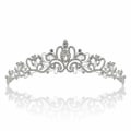 Miniatyrbilde 1 av 6: Bryllupskrone og tiara med krystaller for brudens hårtilbehør Sølv Hjerte Tiara for kvinner og jenter