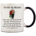 Miniatyrbild 1 av 5: Till min man, värmekänslig kopp, mugg som ändrar färg med temperaturen, kaffekopp, Alla hjärtans dag-present till älskare, make