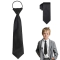 Miniatyrbillede 1 af 7: Jagowa 1 stk. Børne slips til drenge med elastisk bånd nakkestrop slips bundet slips til bryllup skoleuniformer (sort, blå, rød)