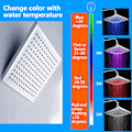 Miniatyrbilde 4 av 5: LED Dusjhode, 8 tommer Flis Temperaturkontroll, 3 Fargeskiftende ABS Krom Overflate, 12 stk LED Dusjhode for Bad