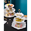 Miniatyrbillede 5 af 5: 3-etagers Cupcake Stativ, Dessert Stativ, Kagebakker, Plastik Dessert Display Serveringsbakke til Fødselsdag Hjemmefest, Hvid