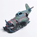 Miniatyrbillede 5 af 7: Harpiks Akvarium Militær Thunderbolt Jagerfly Vrag Akvarium Fiskekum Ornament Dekoration