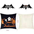 Miniatyrbild 3 av 8: Dekorativa Halloween Kuddfodral för Soffa Säng, Klassiska Halloween Mönster Linne Material, Bred Användning Dekor för Inomhus Utomhus, Bekväma