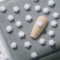 Miniatyrbild 3 av 5: Nail Art 3D Resin Vit Ros Blomdesign Aurora Kronblad Nagel