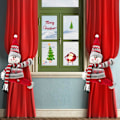 Miniatyrbild 6 av 7: Lättinstallerade Gardinhållare Fästen, Non-woven Tyg Julgardinspännen för Design för Jul Hem Högtidsdekor, 2 Stycken