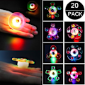 Miniatyrbilde 1 av 7: Barnefødselsdagsfavoritter, 20 LED fingerlampelysreringer, fargerike lysende leker, blinkende bursdagsgaver til barn, suvenirfingerring
