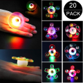 Miniatyrbillede 1 af 7: Børnefødselsdagsfavoritter, 20 LED fingerlampe lysringe, farverige lysende legetøj, blinkende fødselsdagsbørn gaver, souvenir finger ring