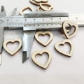 Miniatyrbillede 5 af 8: 200 stk. Hule Hjerteformede Træ Håndværk, Ubehandlede Træhjerter