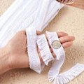 Miniatyrbillede 6 af 8: Polyester Frynser med Kant i Blonder, Frynsefiber Trim til Syning Q