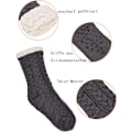 Miniatyrbillede 4 af 4: 2 Par Dame Varme Slippersokker Jule Fuzzy Sokker Fleeceforet Antislip Slippersokker, One Size