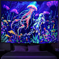Miniatyrbillede 1 af 5: Tapet UV-reaktion Plante Vandmænd Tapet Neon Galaxy Rum