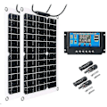 Miniatyrbild 1 av 5: Solenergilösning, Allvädersladdning 600W Solpanel Kit, Kraftfull Uteffekt 18V Hög Effektivitet Lättviktsdesign för Bilbatterier Bilar