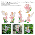 Miniatyrbilde 7 av 8: 4 stk Fe-pynt Resin Fe-statue Miniatyrfigurer for Hagegårdsporter