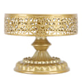 Miniatyrbilde 1 av 5: Dessertstativ Gullkakestav Lace Design Enkel Montering Rund Godbit Display for Fest S