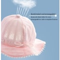 Miniatyrbilde 3 av 7: Bob solhatt baby fiskehatt med bred brem solhatt jenter justerbar bomullshatt UV-beskyttelse sommerhatt for barn