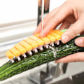 Miniatyrbild 2 av 6: Flexibel skrubber för flera segment, böjbar, husdjursvänlig komfort vid rengöring av dina grönsaker och frukter utan skada, hållbara giftfria borst