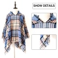 Miniatyrbilde 3 av 5: Dame Plaid Hetteskjerf Kappe Teppe Poncho Hetteskjerf