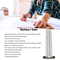 Miniatyrbillede 7 af 8: Mærkning T-Lineal Rustfrit Stål Præcisionsskala Scribe Linealer Træbearbejdnings Måleværktøj 0‑300mm