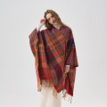 Miniatyrbillede 4 af 5: Dame Shawl Wrap Poncho Åben Front Shawl til Efterår Vinter