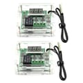 2x W1209 DC 12V Termostat Temperaturkontrollbrytare Termometerregulator med Digital LED-display