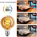 Miniatyrbild 4 av 5: Dekorativ glödlampa med rustik industriell stil, universell dimbar E27 retro LED-lampa med avancerade komponenter för jämn dimning, idealisk för