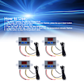 Miniatyrbillede 8 af 8: 4 stk. Temperaturregulator Digital Display Temp Regulator ‑50℃ til 110℃ 110‑220V 1500W