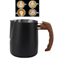 Miniatyrbild 2 av 8: Baristas Val Mjölkskumningskanna, Ångkanna i Rostfritt Stål med Ergonomisk Design för Espresso Cappuccino Latte Art