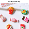 Miniatyrbild 3 av 5: 35-pack Imiterad mat Icke-ätbara pommes frites i Resin för DIY Örhängen